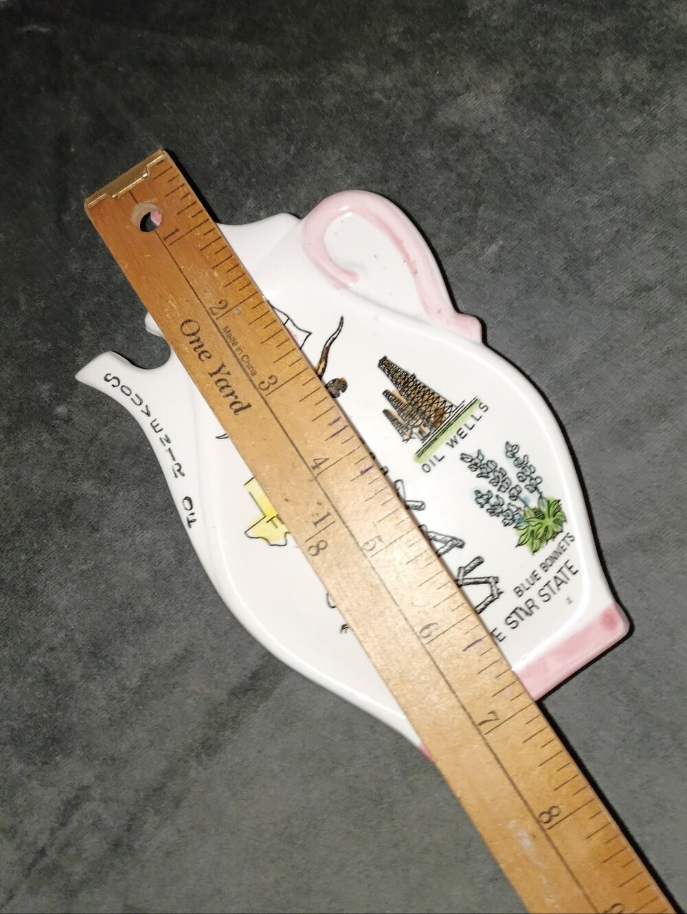 Vintage Texas Souvenir Spoon Rest Teapot Size 7x4 In EUC - Picture 7 of 7